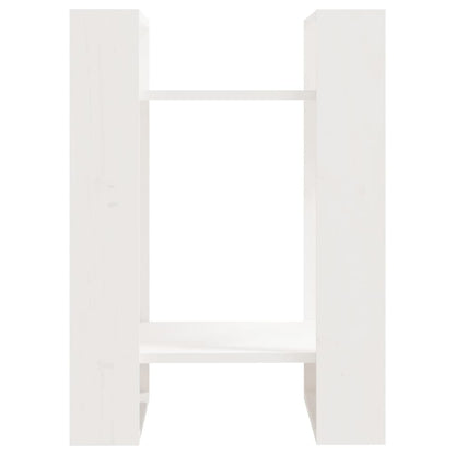 Libreria/Divisorio Bianco 41x35x57 cm in Legno Massello di Pino