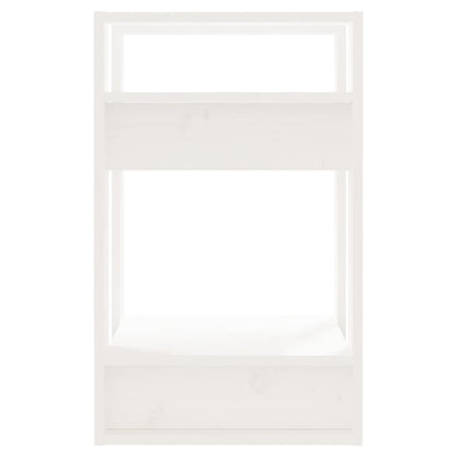 Libreria/Divisorio Bianco 41x35x57 cm in Legno Massello di Pino