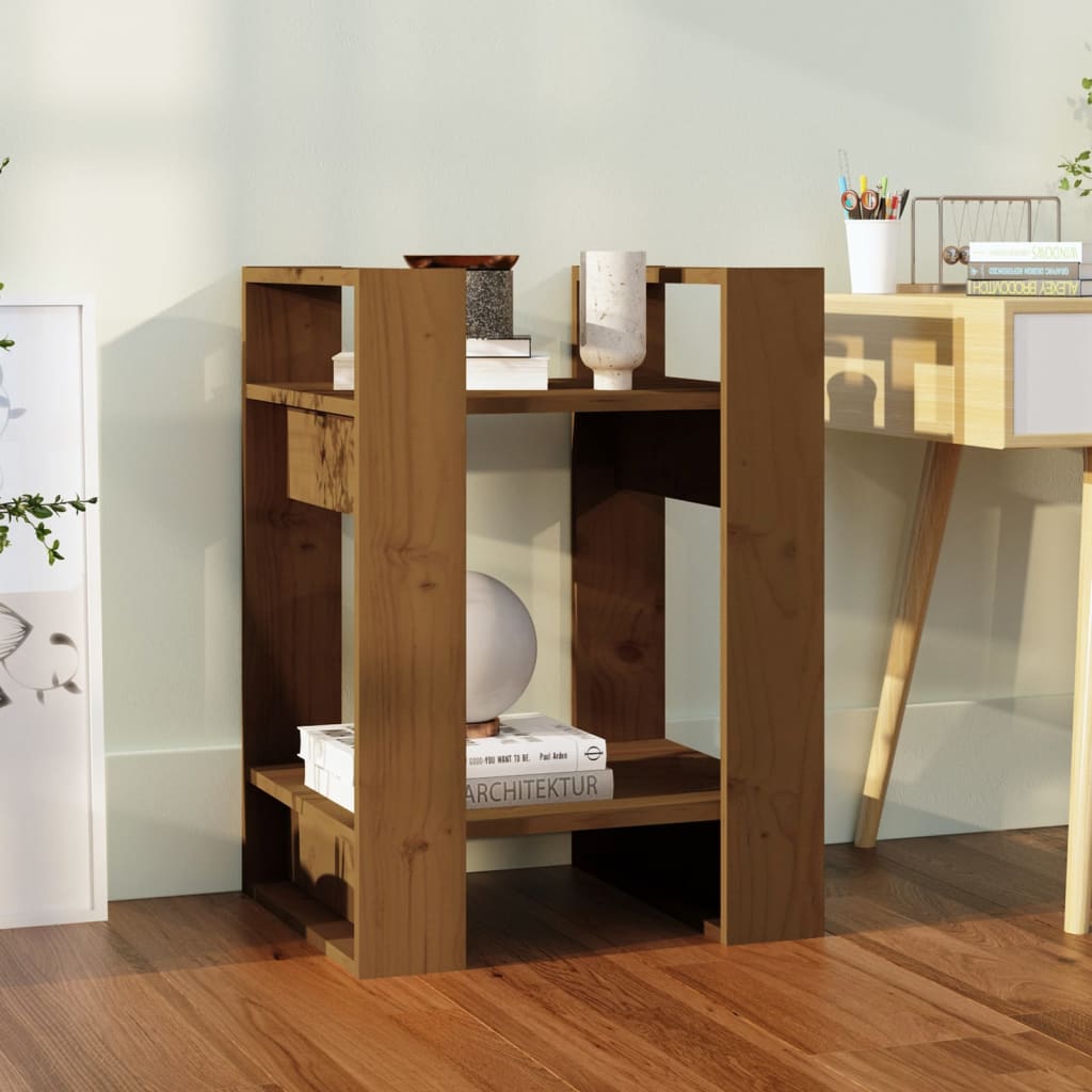 Libreria/Divisorio Ambrato 41x35x57 cm in Massello di Pino