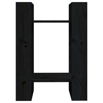 Libreria/Divisorio Nero 41x35x57 cm in Legno Massello di Pino