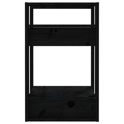 Libreria/Divisorio Nero 41x35x57 cm in Legno Massello di Pino