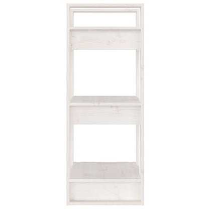 Libreria/Divisorio Bianco 41x35x91 cm in Legno Massello di Pino