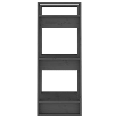 Libreria/Divisorio Grigio 41x35x91 cm in Legno Massello di Pino