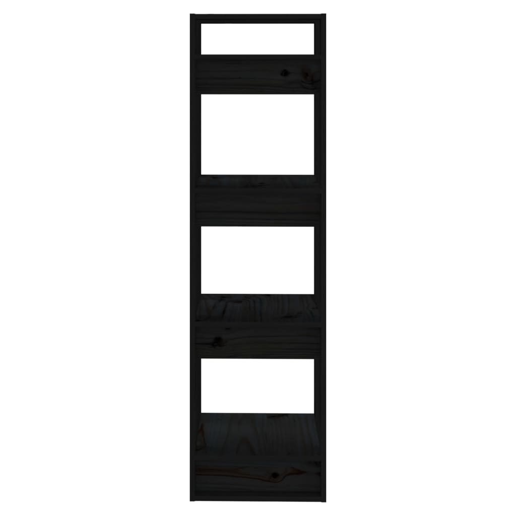 Libreria/Divisorio Nero 41x35x125 cm in Legno Massello di Pino
