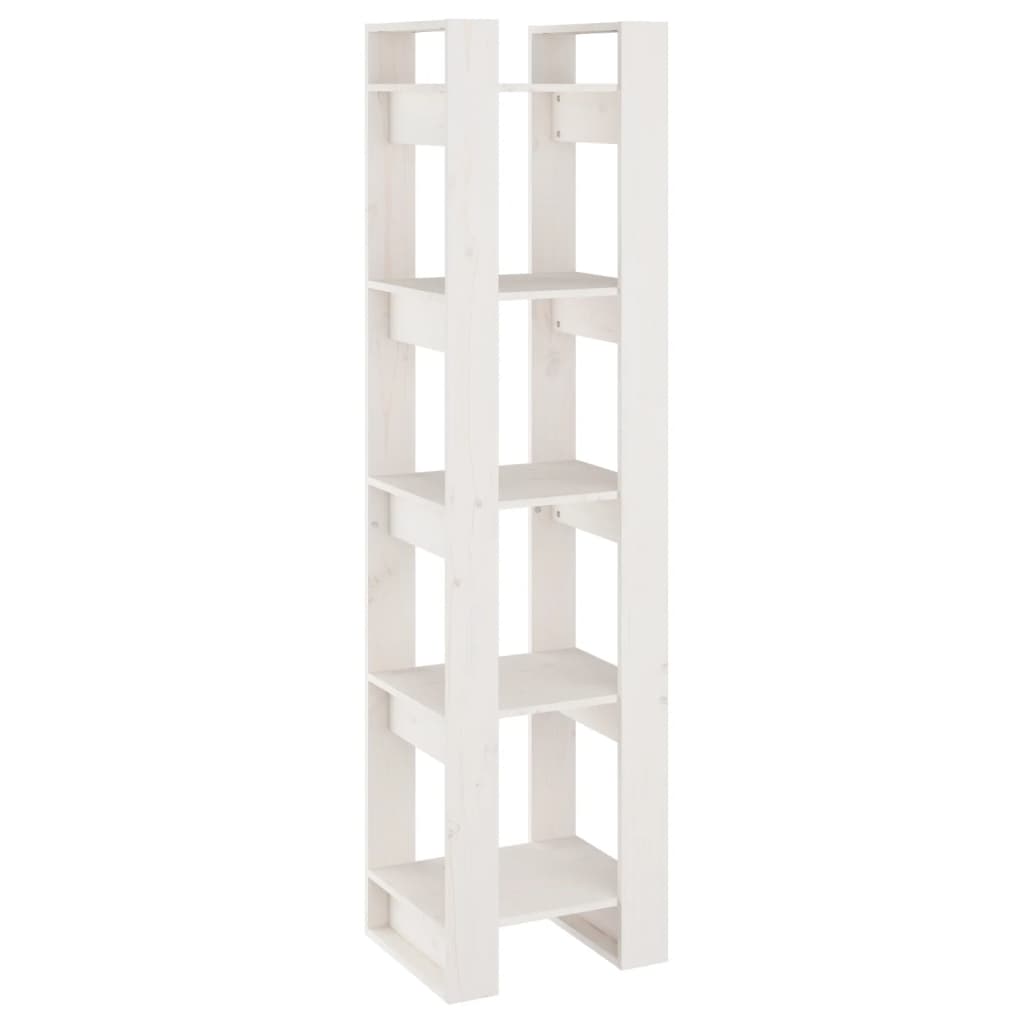 Libreria/Divisorio Bianco 41x35x160cm in Legno Massello di Pino