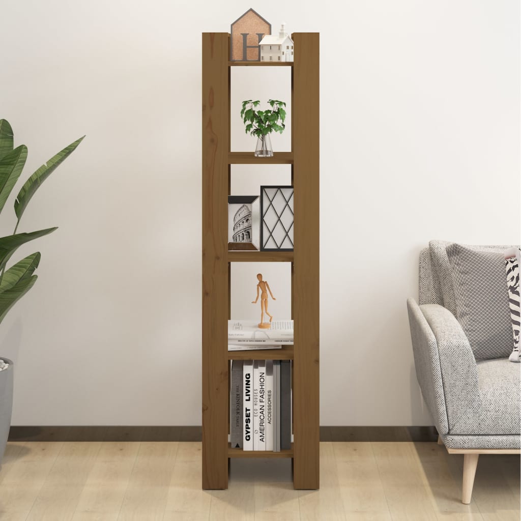 Libreria/Divisorio Ambrato 41x35x160 cm in Massello di Pino