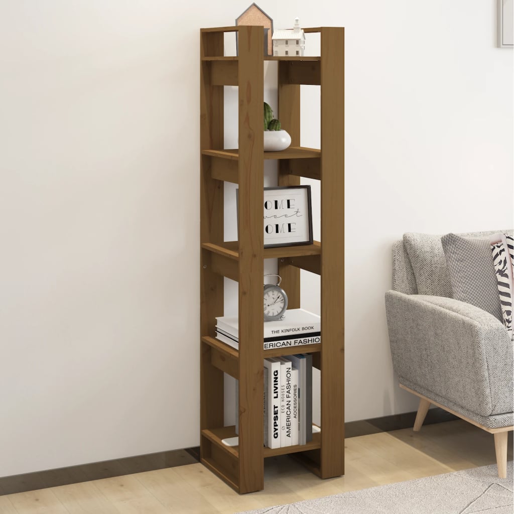 Libreria/Divisorio Ambrato 41x35x160 cm in Massello di Pino