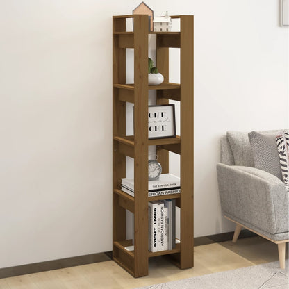 Libreria/Divisorio Ambrato 41x35x160 cm in Massello di Pino
