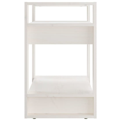 Libreria/Divisorio Bianco 60x35x57 cm in Legno Massello di Pino