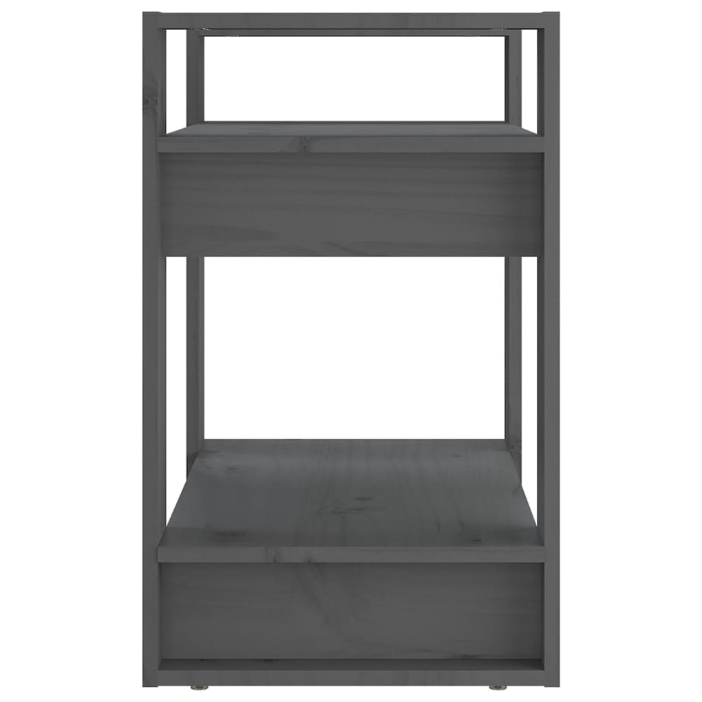 Libreria/Divisorio Grigio 60x35x57 cm in Legno Massello di Pino