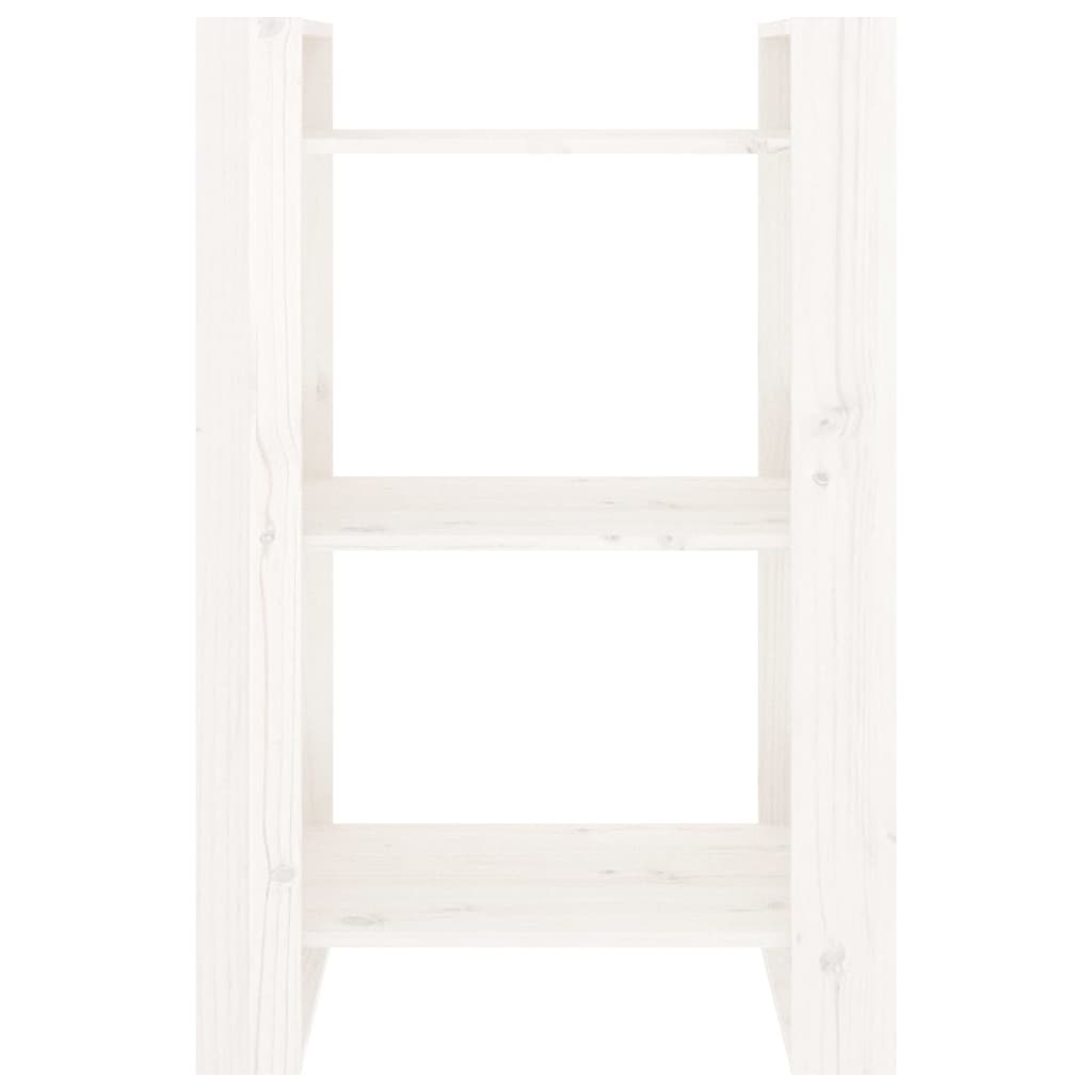 Libreria/Divisorio Bianco 60x35x91 cm in Legno Massello di Pino