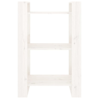 Libreria/Divisorio Bianco 60x35x91 cm in Legno Massello di Pino