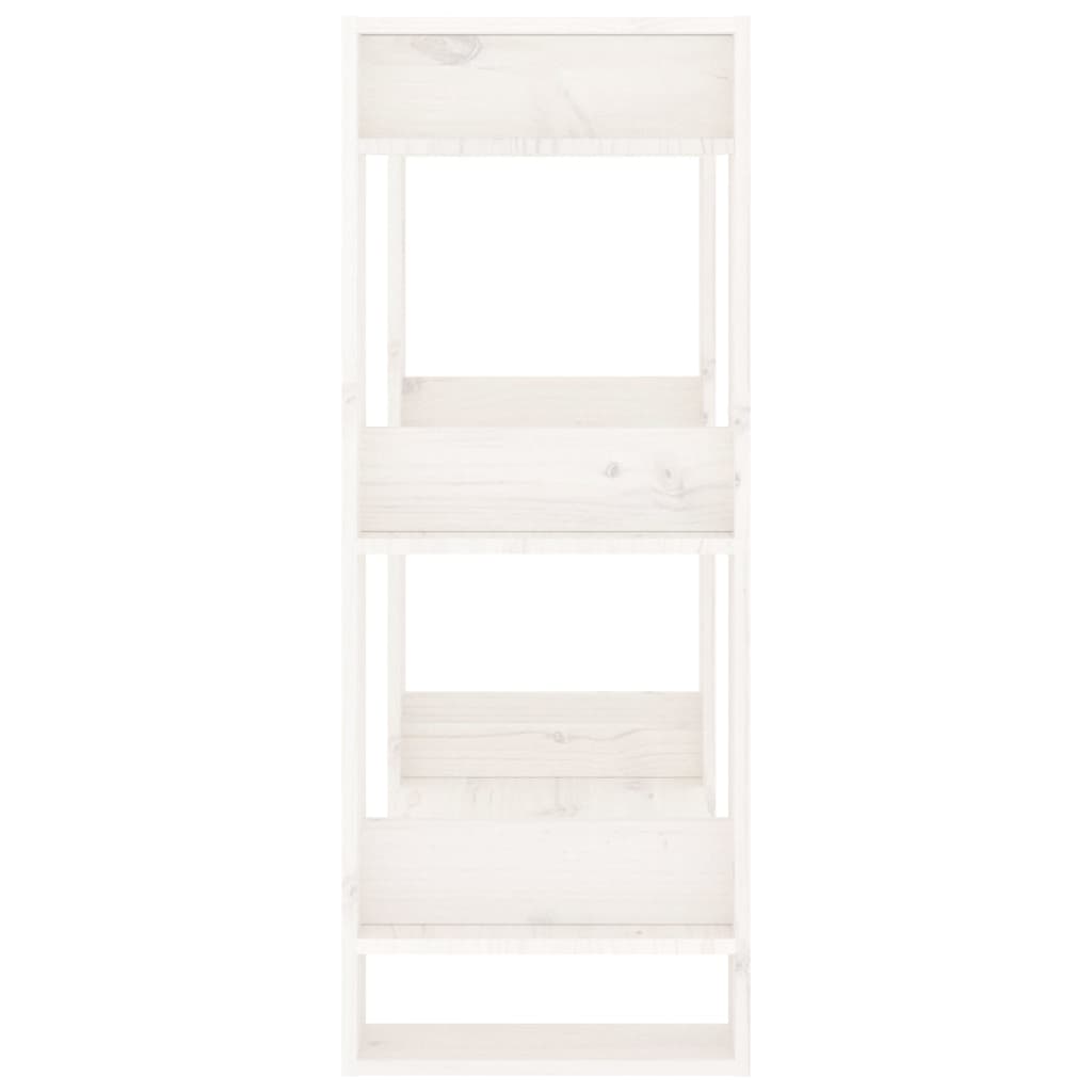 Libreria/Divisorio Bianco 60x35x91 cm in Legno Massello di Pino
