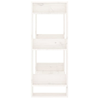 Libreria/Divisorio Bianco 60x35x91 cm in Legno Massello di Pino
