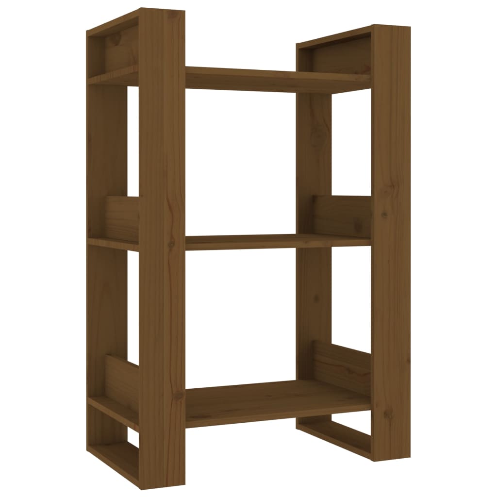 Libreria/Divisorio Ambrato 60x35x91 cm in Legno Massello