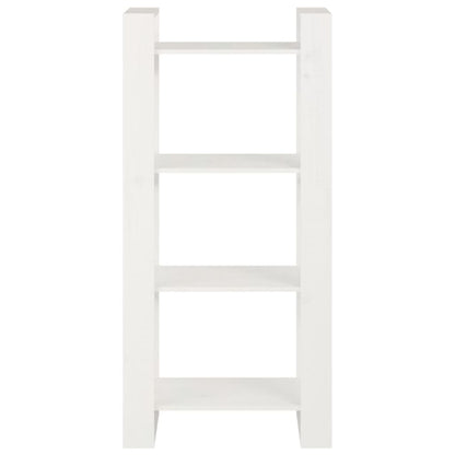 Libreria/Divisorio Bianco 60x35x125 cm Legno Massello