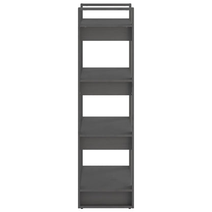 Libreria/Divisorio Grigio 60x35x125 cm Legno Massello