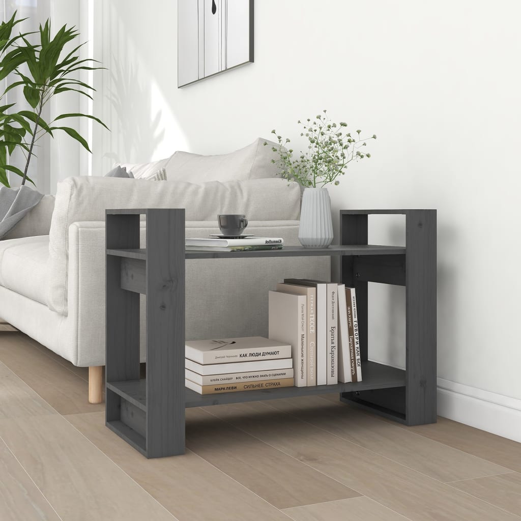 Libreria/Divisorio Grigio 80x35x56,5 cm Legno Massello di Pino