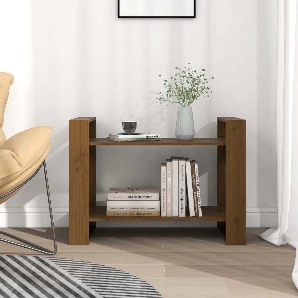 Libreria/Divisorio Ambrato 80x35x56,5 cm Legno Massello di Pino