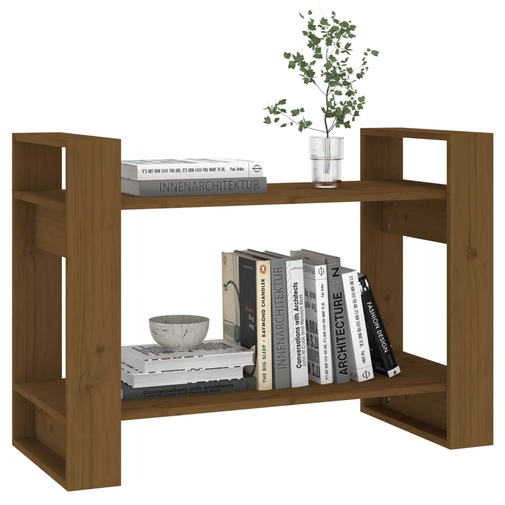 Libreria/Divisorio Ambrato 80x35x56,5 cm Legno Massello di Pino