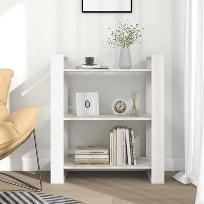 Libreria/Divisorio Bianco 80x35x91 cm in Legno Massello di Pino