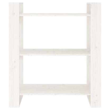 Libreria/Divisorio Bianco 80x35x91 cm in Legno Massello di Pino