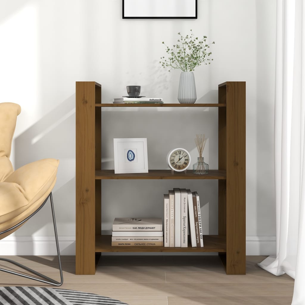 Libreria/Divisorio ambra 80x35x91 cm Legno Massello