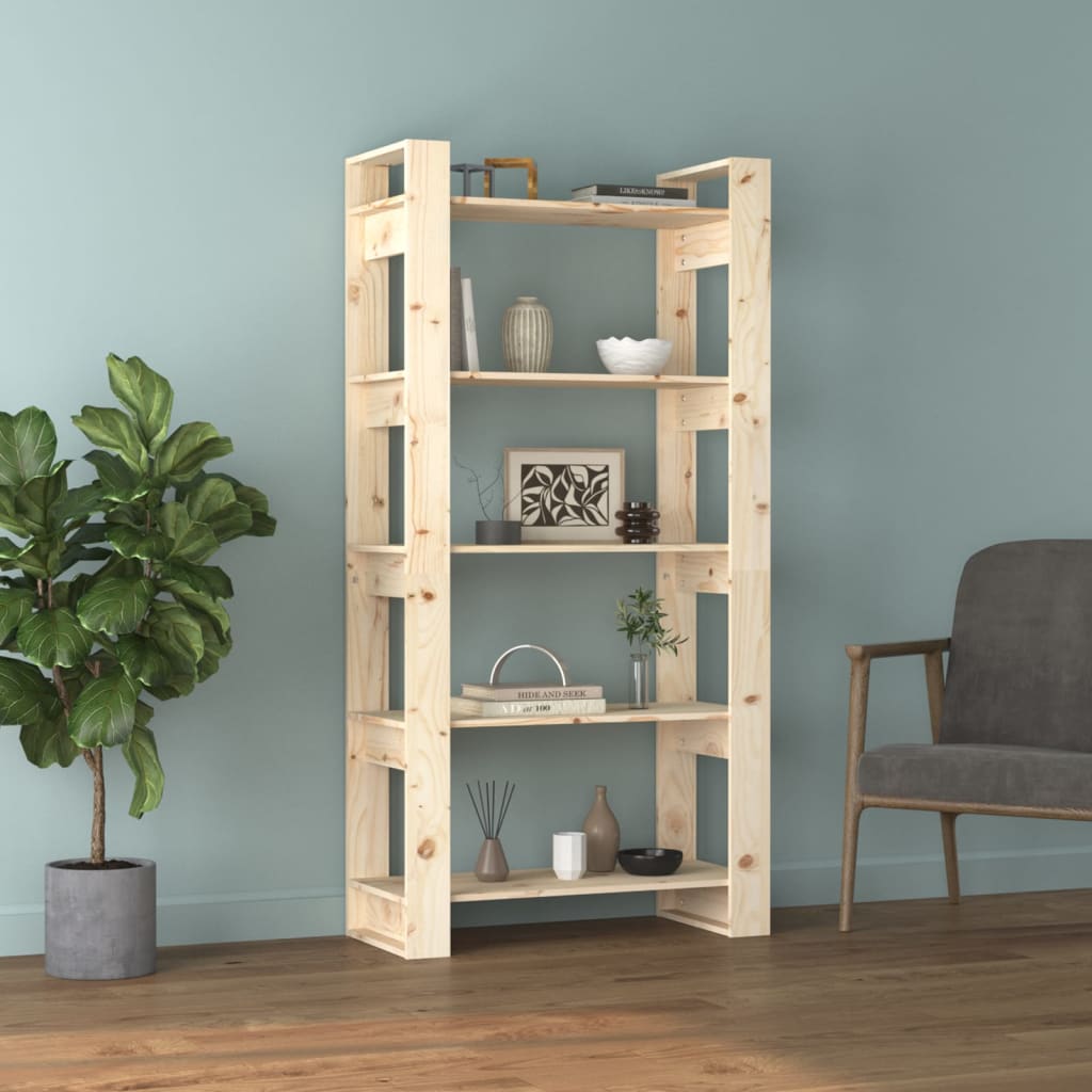 Libreria/Divisorio 80x35x160 cm in Legno Massello di Pino