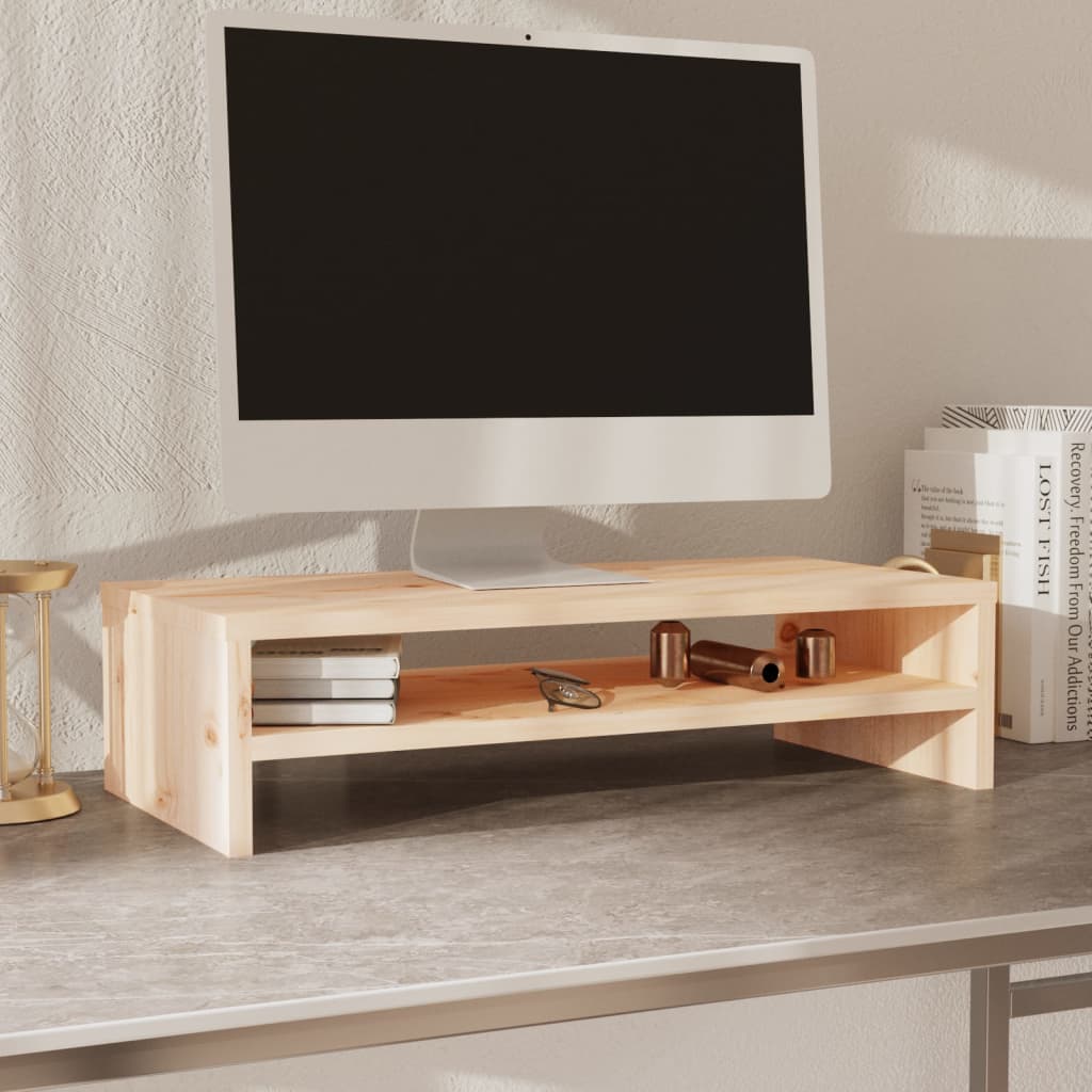Supporto per Monitor 50x24x13 cm in Legno Massello di Pino
