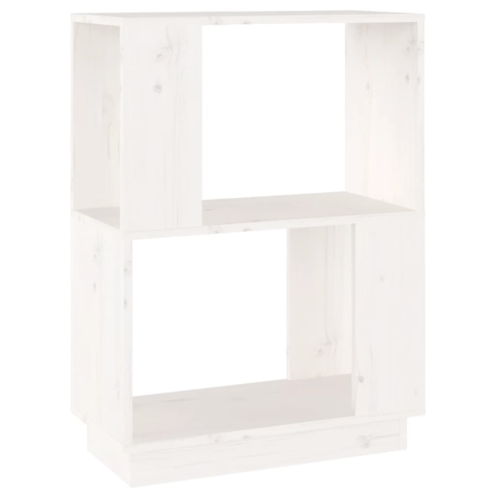 Libreria/Divisorio Bianco 51x25x70 cm in Legno Massello di Pino