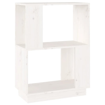 Libreria/Divisorio Bianco 51x25x70 cm in Legno Massello di Pino
