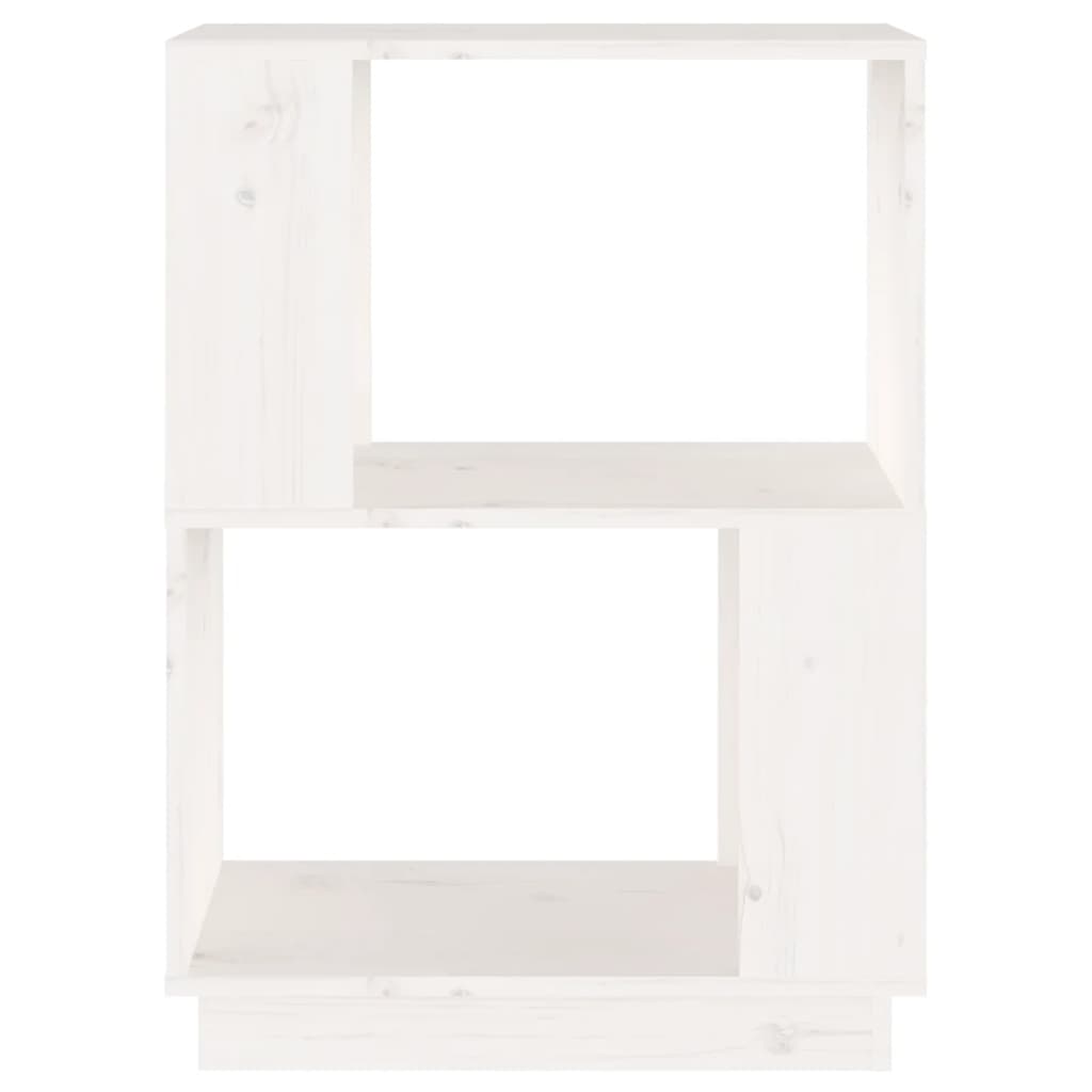 Libreria/Divisorio Bianco 51x25x70 cm in Legno Massello di Pino