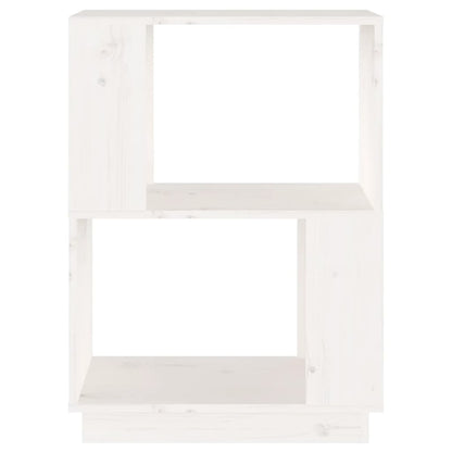Libreria/Divisorio Bianco 51x25x70 cm in Legno Massello di Pino