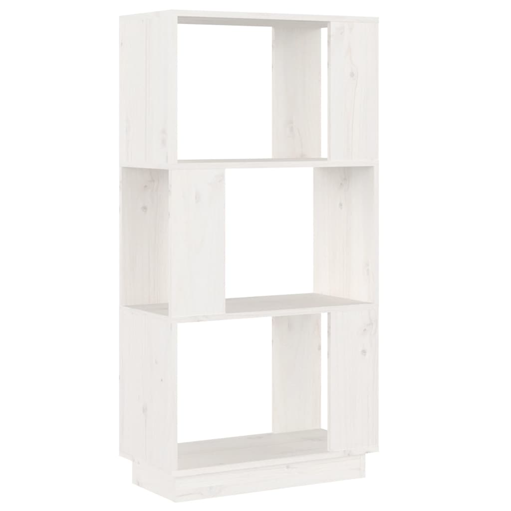 Libreria/Divisorio Bianco 51x25x101 cm Legno Massello di Pino