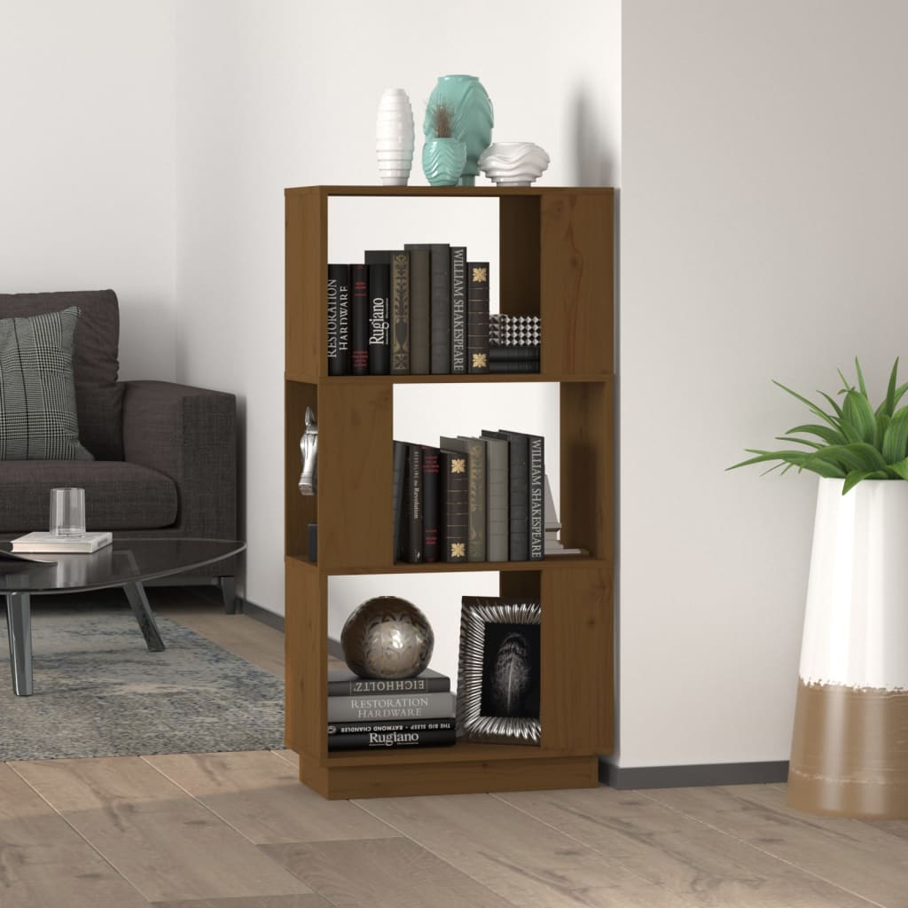 Libreria/Divisorio Ambrato 51x25x101 cm in Massello di Pino
