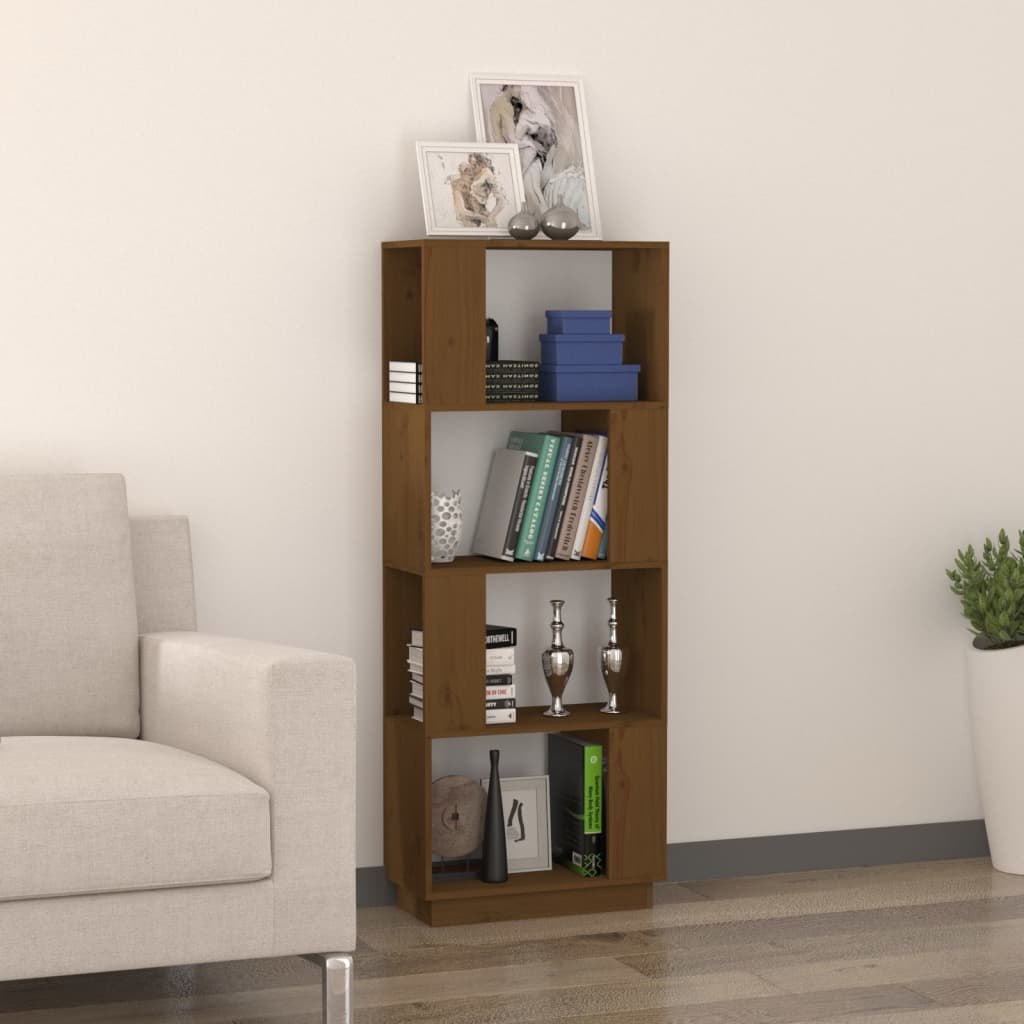 Libreria/Divisorio Ambrato 51x25x132 cm in Massello di Pino