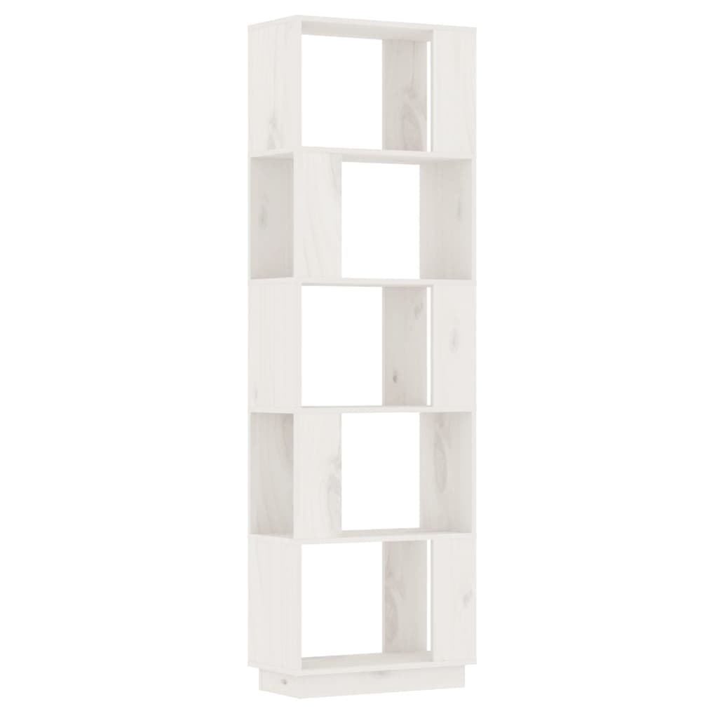 Libreria/Divisorio Bianco 51x25x163,5 cm Legno Massello di Pino