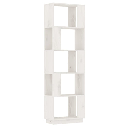 Libreria/Divisorio Bianco 51x25x163,5 cm Legno Massello di Pino