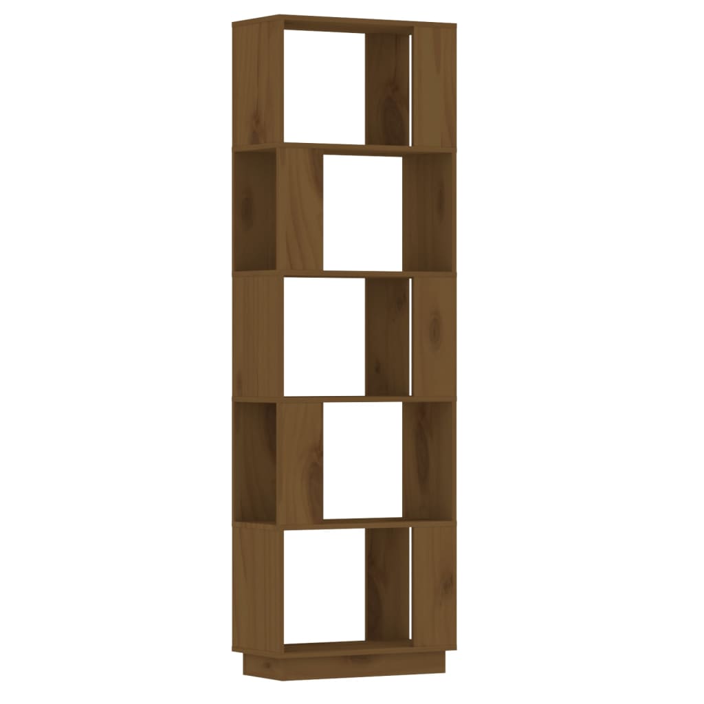 Libreria/Divisorio Ambrato 51x25x163,5cm Legno Massello di Pino