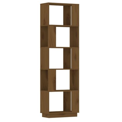 Libreria/Divisorio Ambrato 51x25x163,5cm Legno Massello di Pino