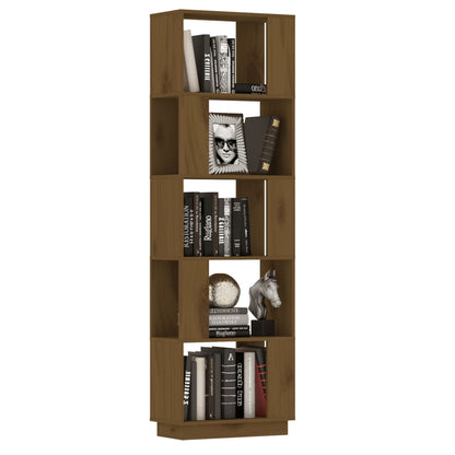 Libreria/Divisorio Ambrato 51x25x163,5cm Legno Massello di Pino