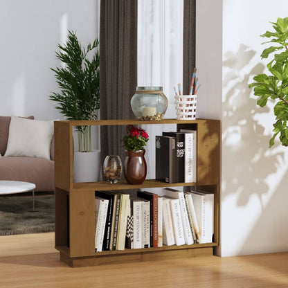 Libreria/Divisorio Ambrato 80x25x70 cm Legno Massello di Pino