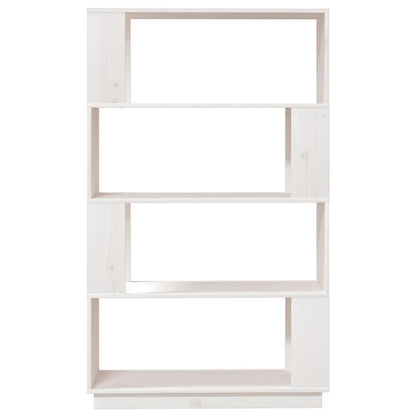 Libreria/Divisorio Bianco 80x25x132 cm Legno Massello di Pino