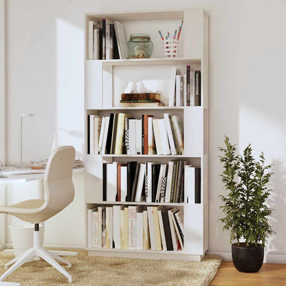 Libreria/Divisorio Bianco 80x25x163,5 cm Legno Massello di Pino