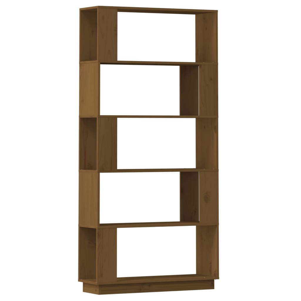 Libreria/Divisorio Ambrato 80x25x163,5cm Legno Massello di Pino