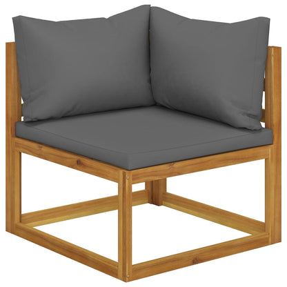 Set Salotto da Giardino 6 pz con Cuscini Letto Massello Acacia