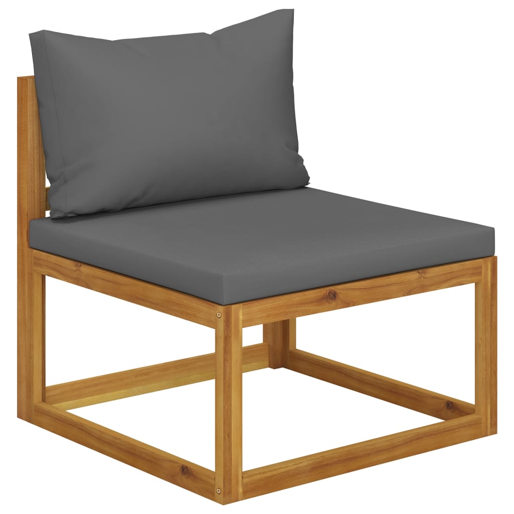 Set Salotto da Giardino 6 pz con Cuscini Letto Massello Acacia
