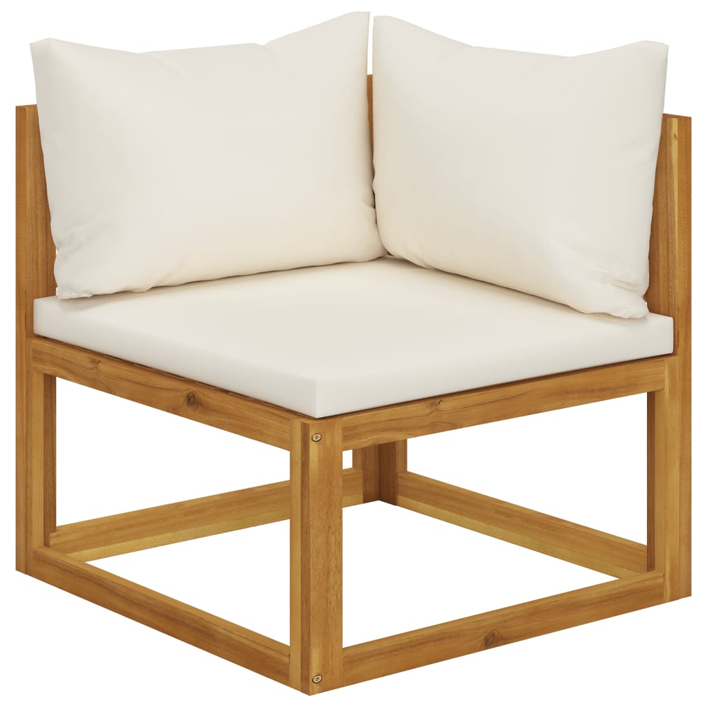 Set Salotto da Giardino 6 pz con Cuscini Letto Massello Acacia
