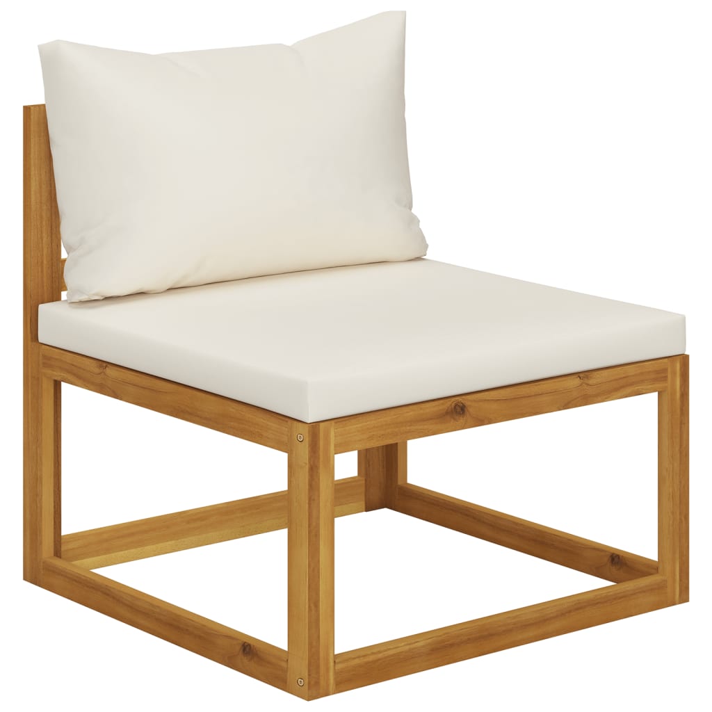 Set Salotto da Giardino 6 pz con Cuscini Letto Massello Acacia