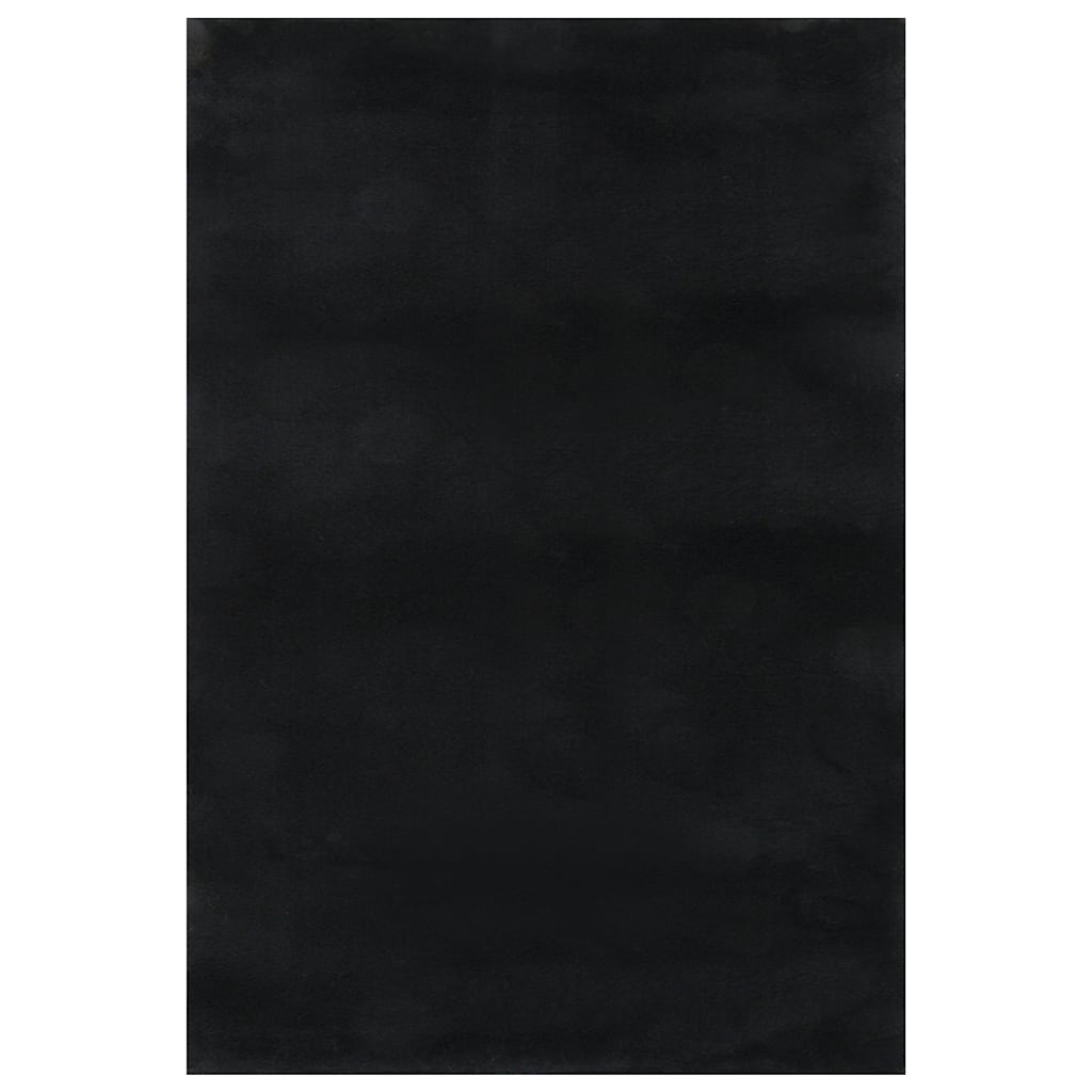 Tappeto Lavabile Soffice Pelo Corto 160x230 cm Antiscivolo Nero